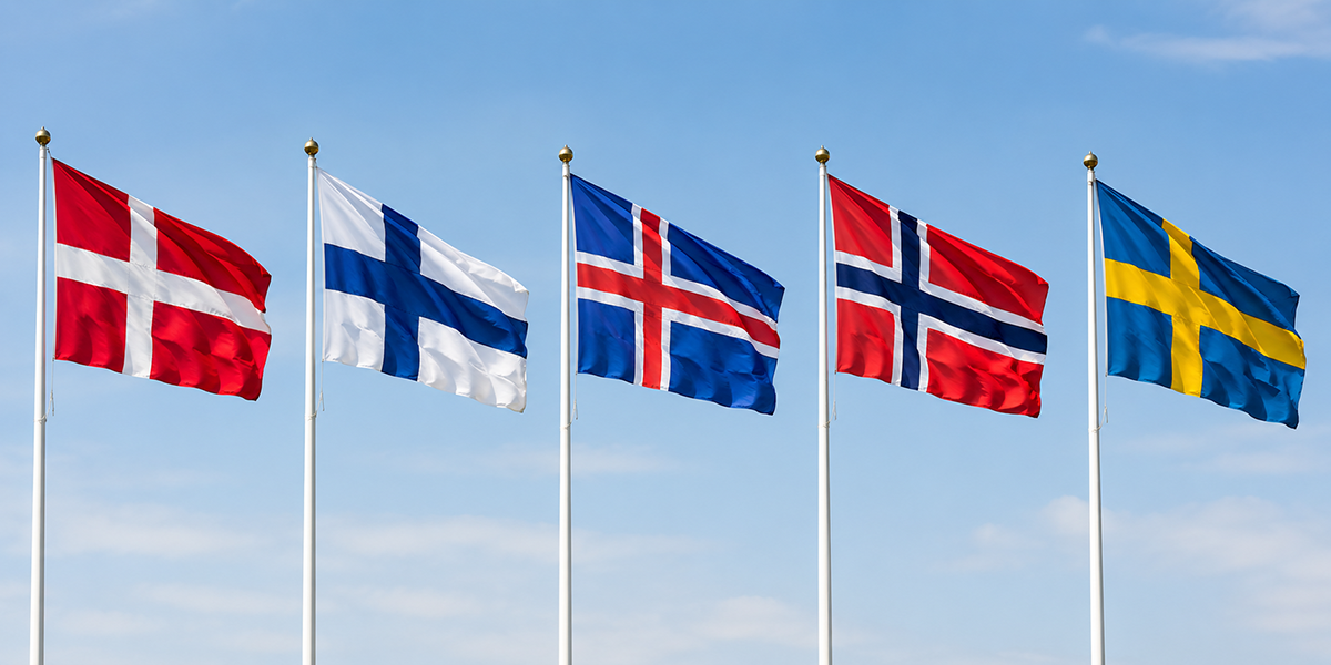 Nordiske flagg laget av ChatGPT