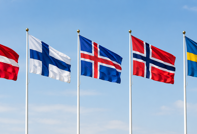 Nordiske flagg laget av ChatGPT